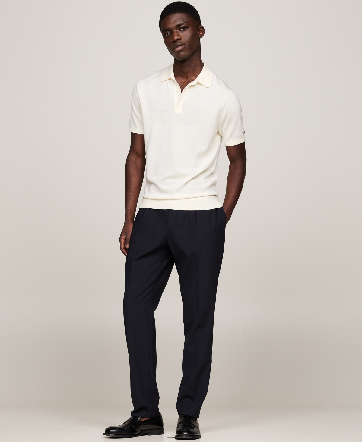 Tommy Hilfiger Men's Dress Casual Merino Wool Polo