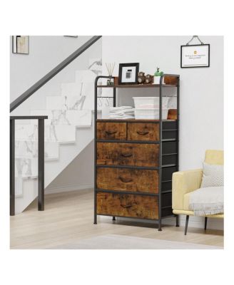 Dresser For Bedroom With 5 Drawers, Dressers & Chests Of Drawers For Hallway, Entryway, Storage Organizer Unit With Fabric
