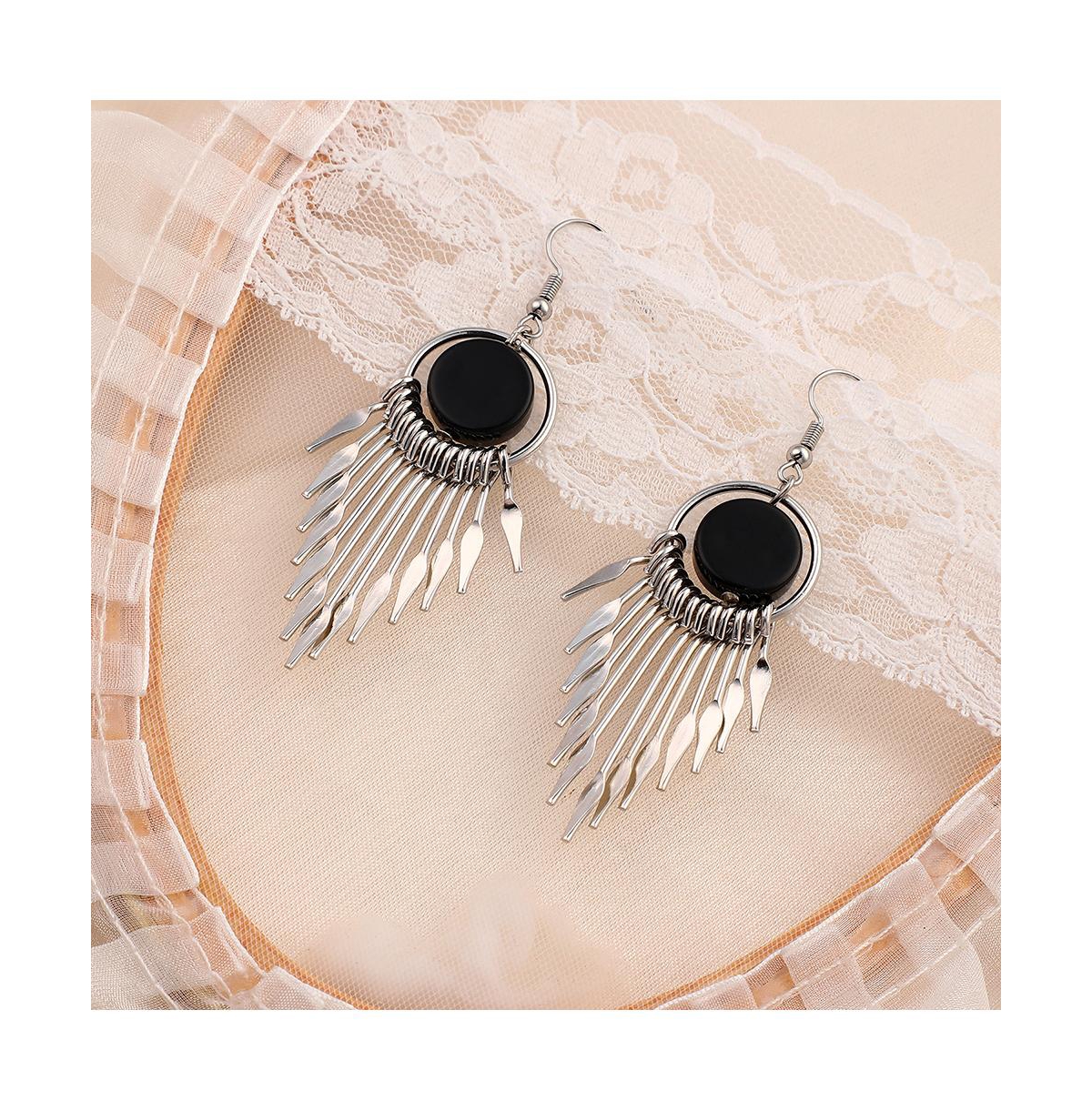 Sohi Women's The Lancia Drop Earrings In Black