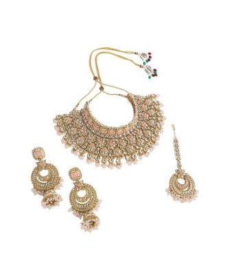 Sohi Womens The Amira Jewellery Set - Pink 154$