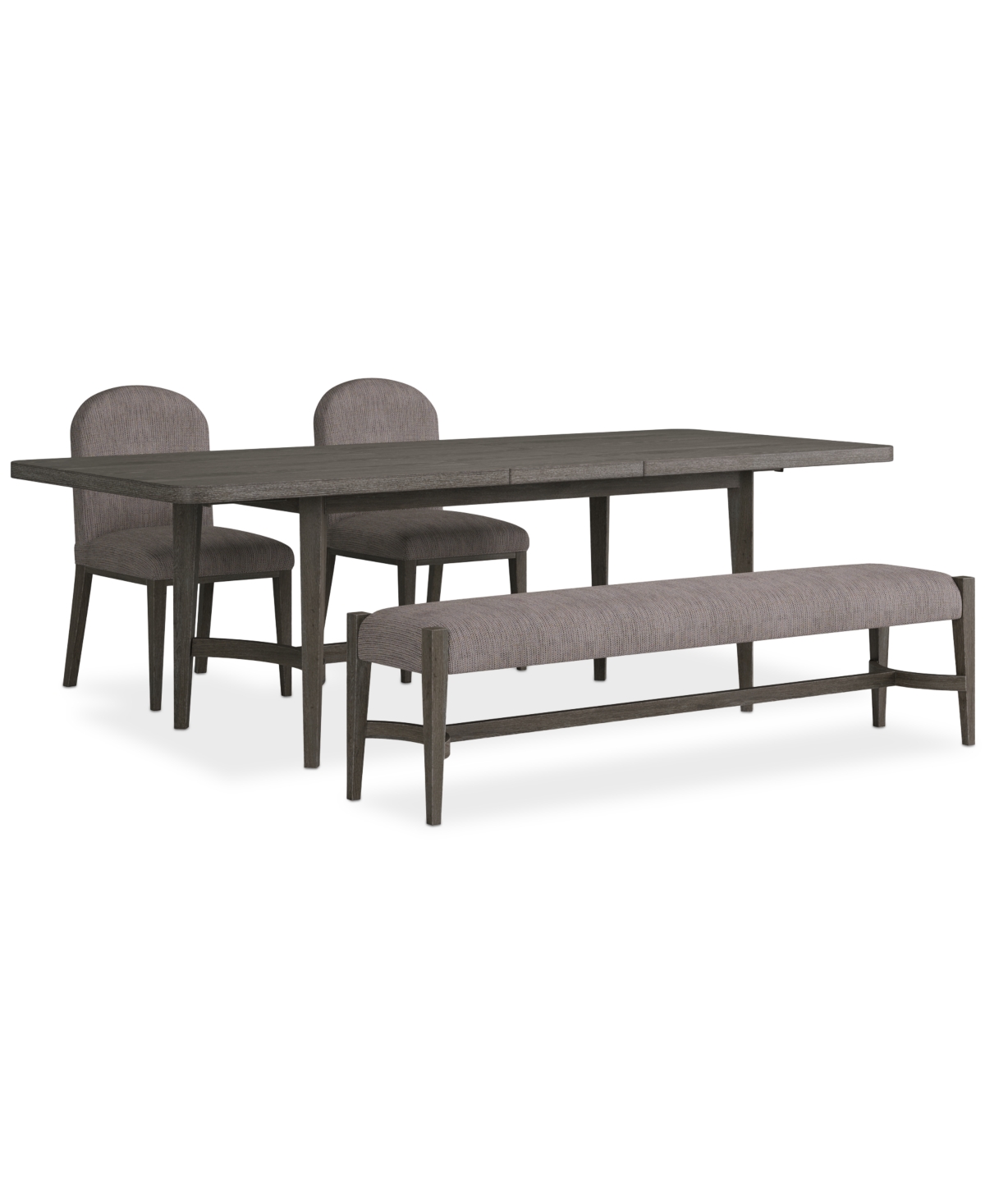 Macy's Griffith 4 Pc. Rectangular Dining Set (table, 2 Side Chairs & Bench), Created For  In Dark Gray