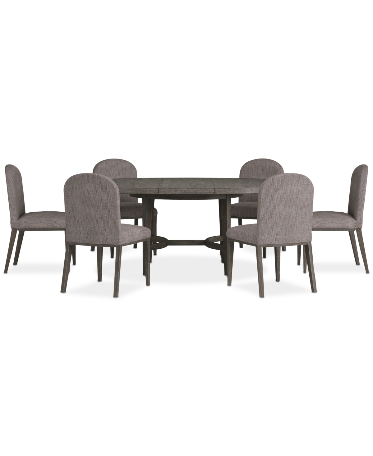 Macy's Griffith 7 Pc. Round Dining Set (table & 6 Side Chairs), Created For  In Dark Gray