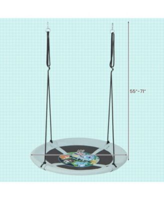 40 Inches Saucer Tree Swing with Adjustable Hanging Ropes and 900D Oxford Fabric