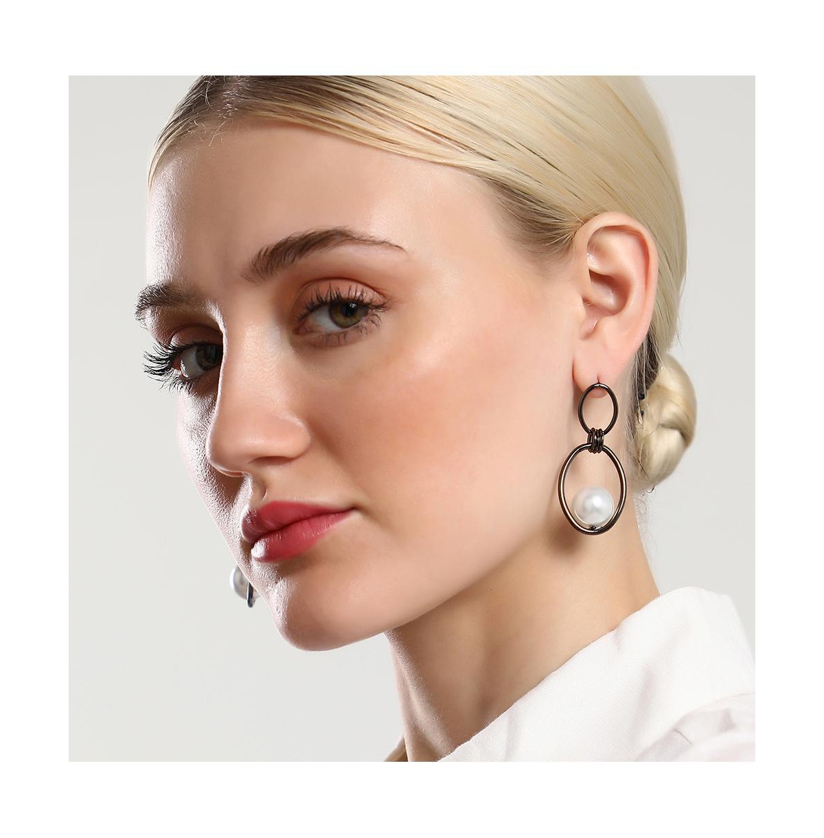 Sohi Women's The Hanging Drop Earrings In Grey