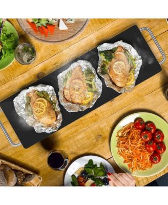 Electric Warming Tray with Non-Stick, Heat-Resistant Glass Plate, 22.4" x 6.7" Heating Surface - PKWTR40