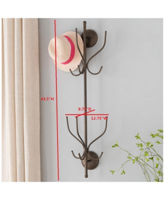 – Nino Metal 12 Hook Wall Mount Coat & Hat Rack, Pewter