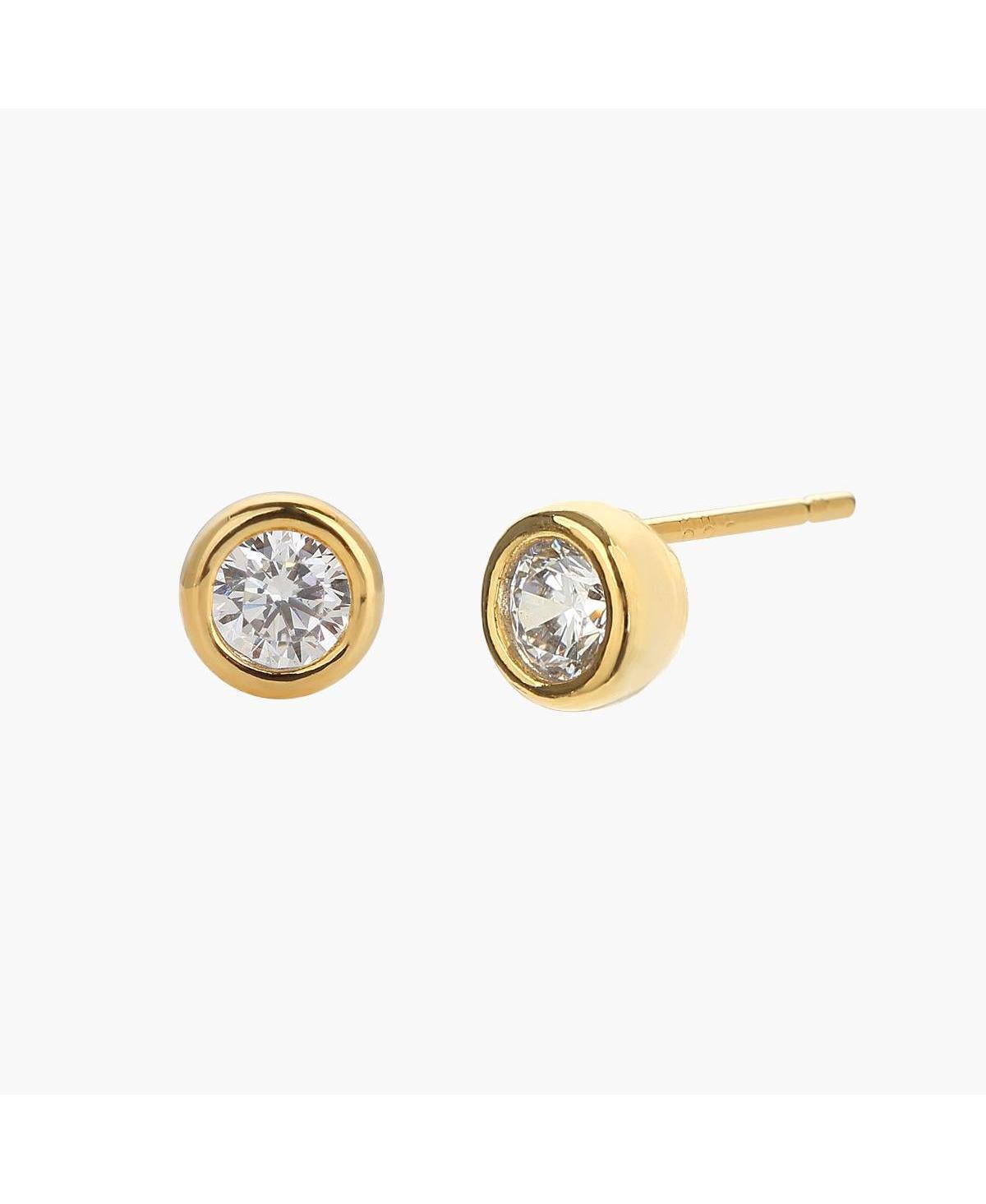 Sterling Silver 18k Gold Plated Margot Single Stud Earrings - Gold