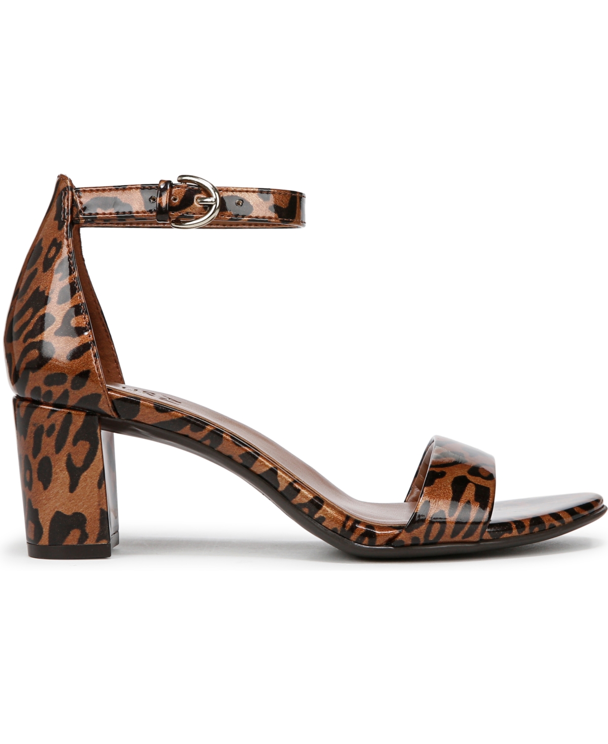 Naturalizer Vera Ankle Strap Dress Sandals In Leopard Print Faux Patent
