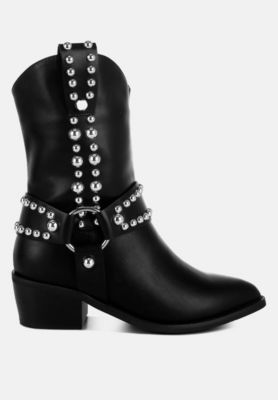 Womens Altair Studded Harness Detail Boots