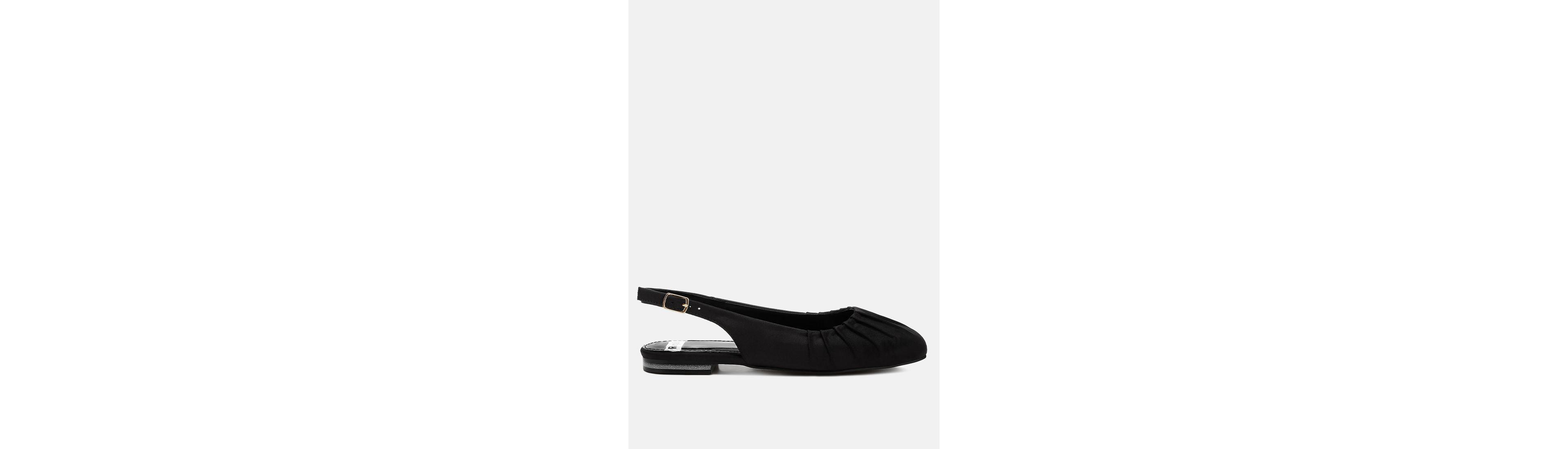 Cheeni Satin Square Toe Flat Slingbacks