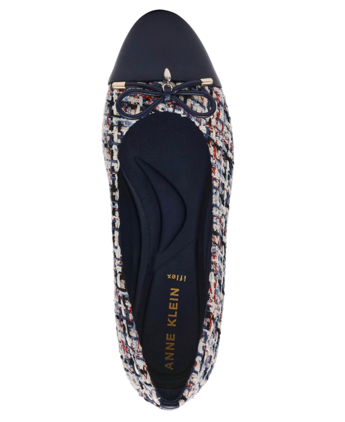 Shop Anne Klein Women's Luci Cap Toe Ballet Flats In Blue Multi