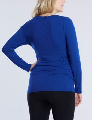 Maternity Motherhood V-Neck Side-Ruched Long Sleeve Tee