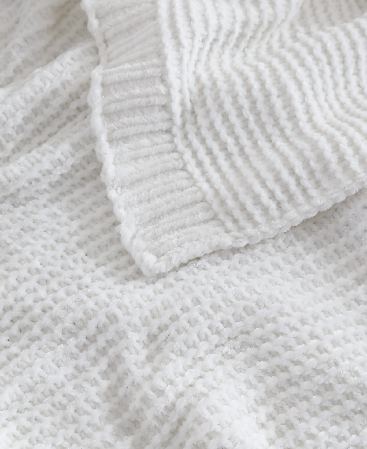 French Connection Eloise Lurex Chenille Throw, 50" X 70" In Ivory