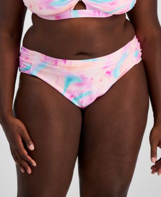 Salt + Cove - Trendy Plus Size Tie-Dye Side-Tab Bikini Bottoms