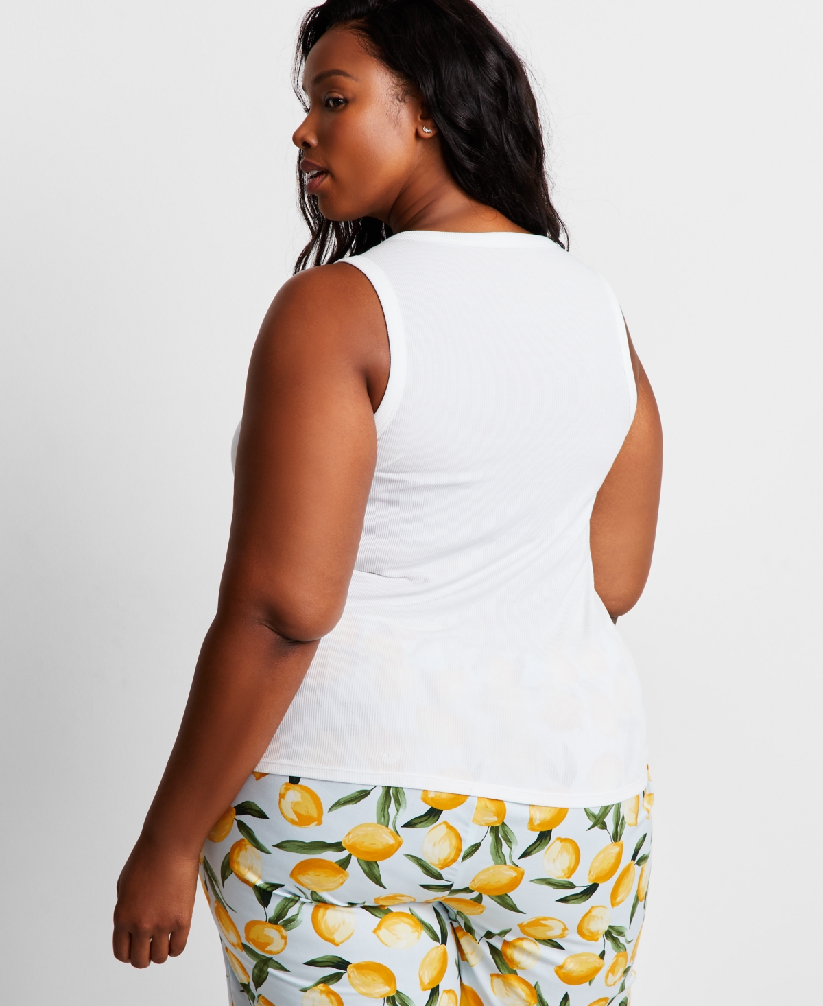 State Of Day Women's Ribbed High-neck Sleep Tank Xs-3x, Exclusively At Macy's In Bright White
