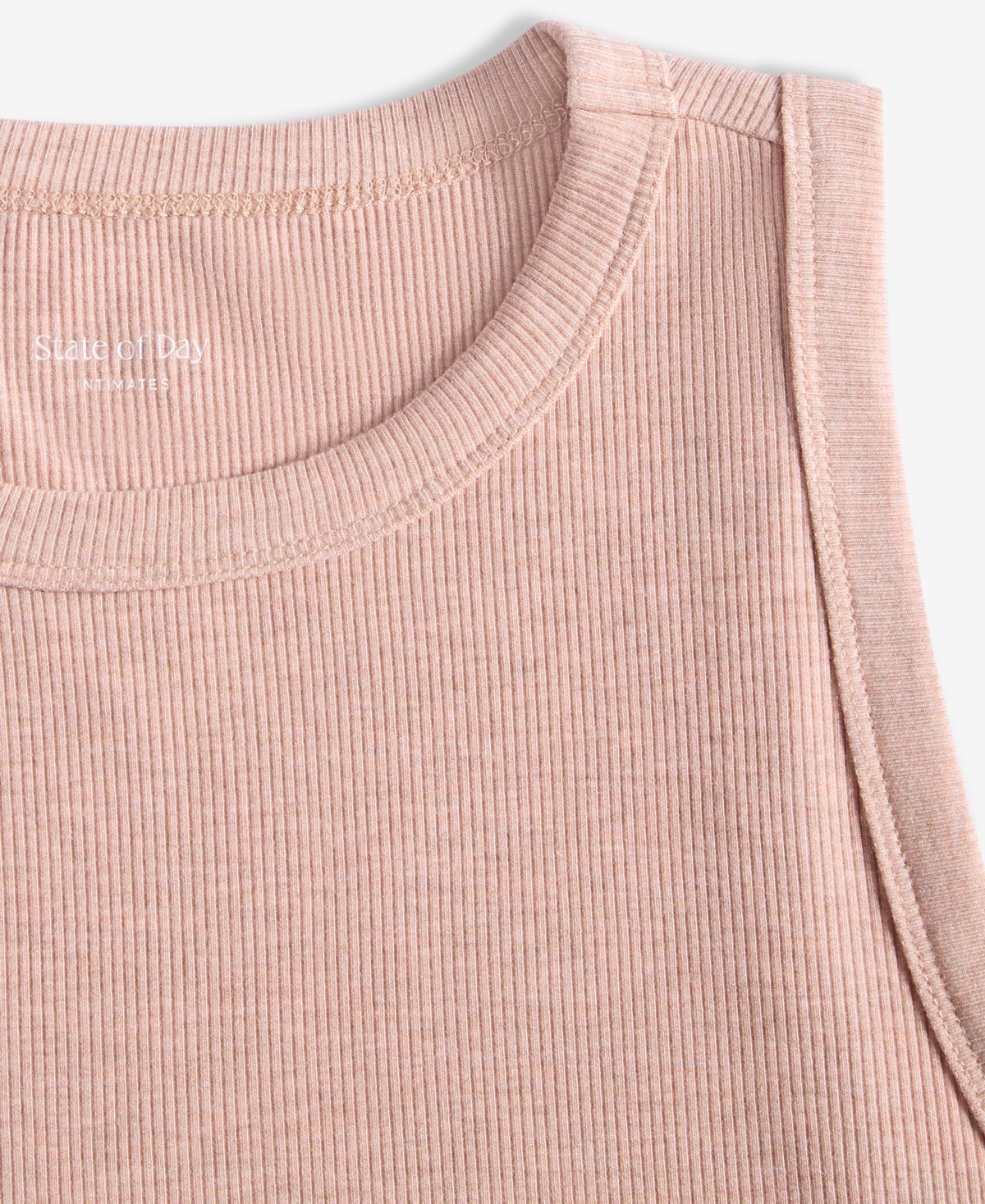 State Of Day Women's Ribbed High-neck Sleep Tank Xs-3x, Exclusively At Macy's In Spice Chai