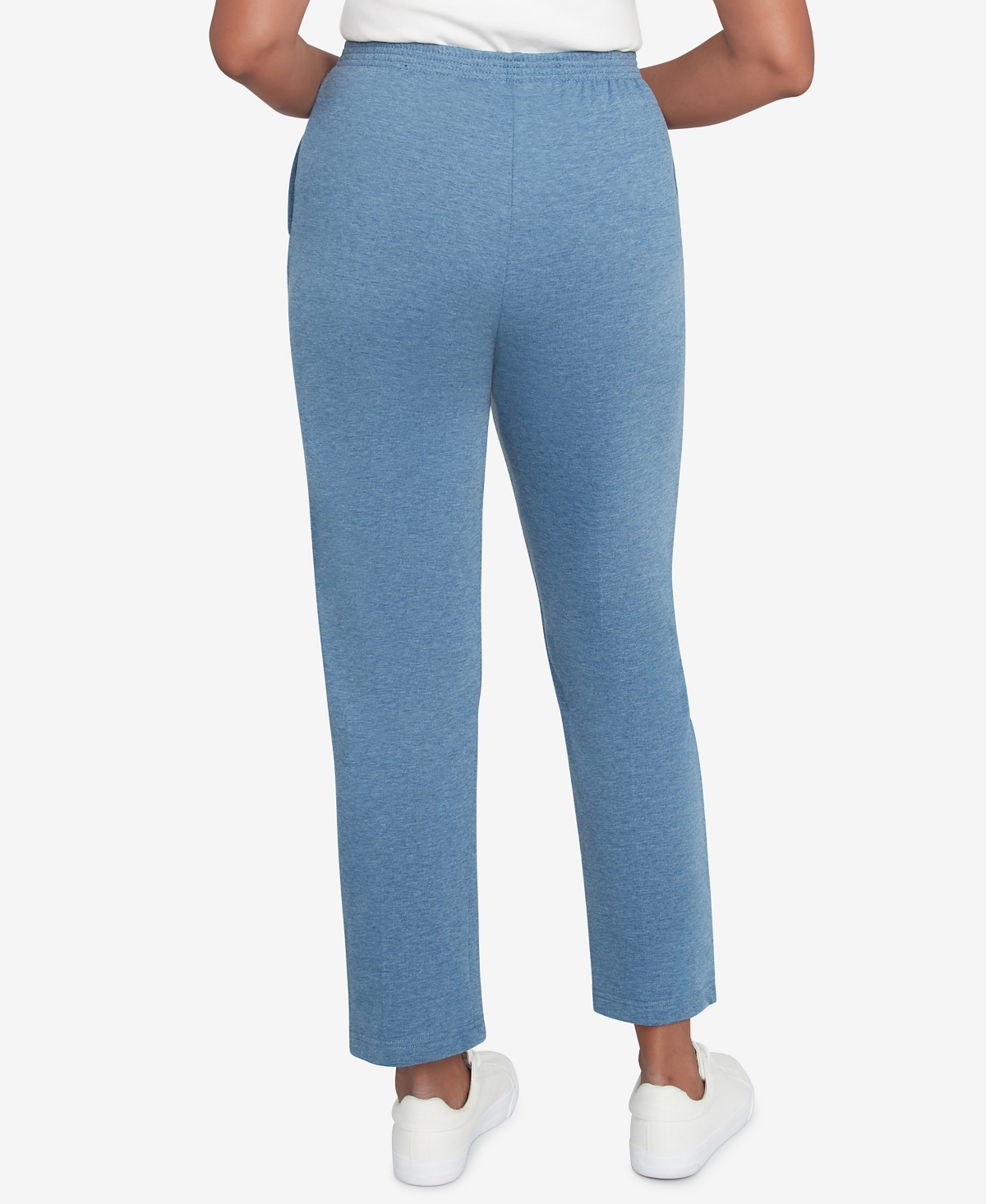 Alfred Dunner Petite Casual Fridays French Terry Knit Casual Short Length Pants In Denim