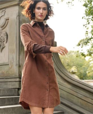 Women's Pinwale Cord Button Front Dress