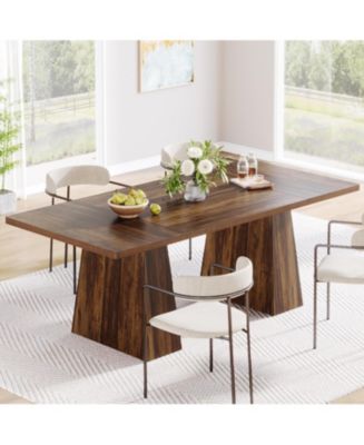 Tribesigns Dining Table for 6, Farmhouse Rectangular Table Kitchen ...