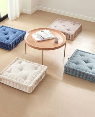 Azza Chenille Square Floor Pillow Cushion, 24" x 24"