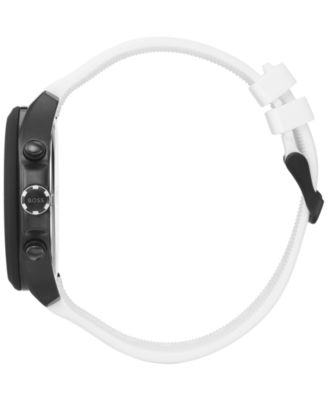 Men's Chronograph Velocity White Silicone Strap Watch 45mm