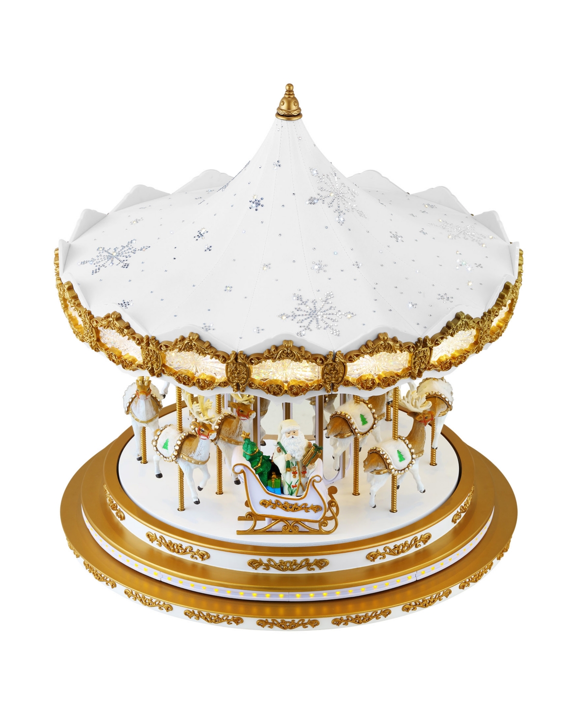 Mr. Christmas 17" Animated Snowflake Crystal Carousel In White