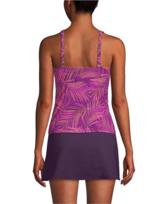 Women's V-Neck Wrap Underwire Tankini Swimsuit Top