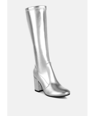 Womens Halara Metallic Pleather Long Boots