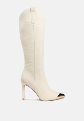 Womens Ridda Metallic Cap Toe Denim Boots