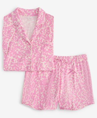 Women's Fluid Knit Notched-Collar Pajama Set  XS-3X, Exclusively at Macy's