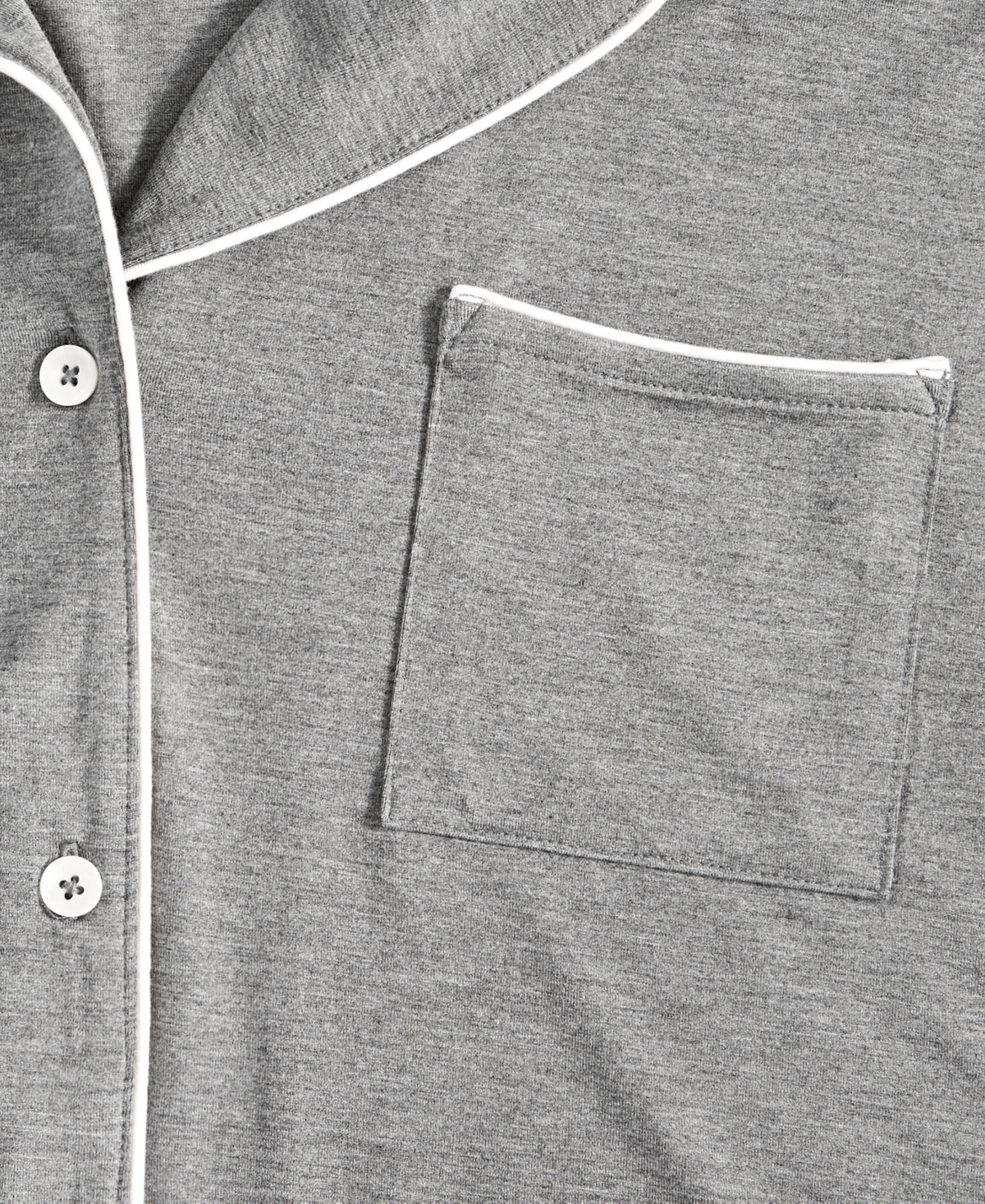 State Of Day Women's Fluid Knit Notched Pajama Set, Exclusively At Macy's In Pewter Heather