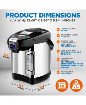 3L Digital Hot Water Dispenser with Adjustable Temperature and 360 Rotating Base - NCHUD43