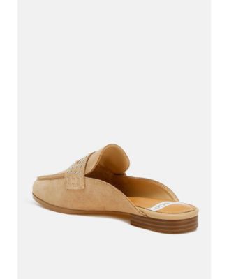 Eve Park Stud Embellished Penny Strap Mules