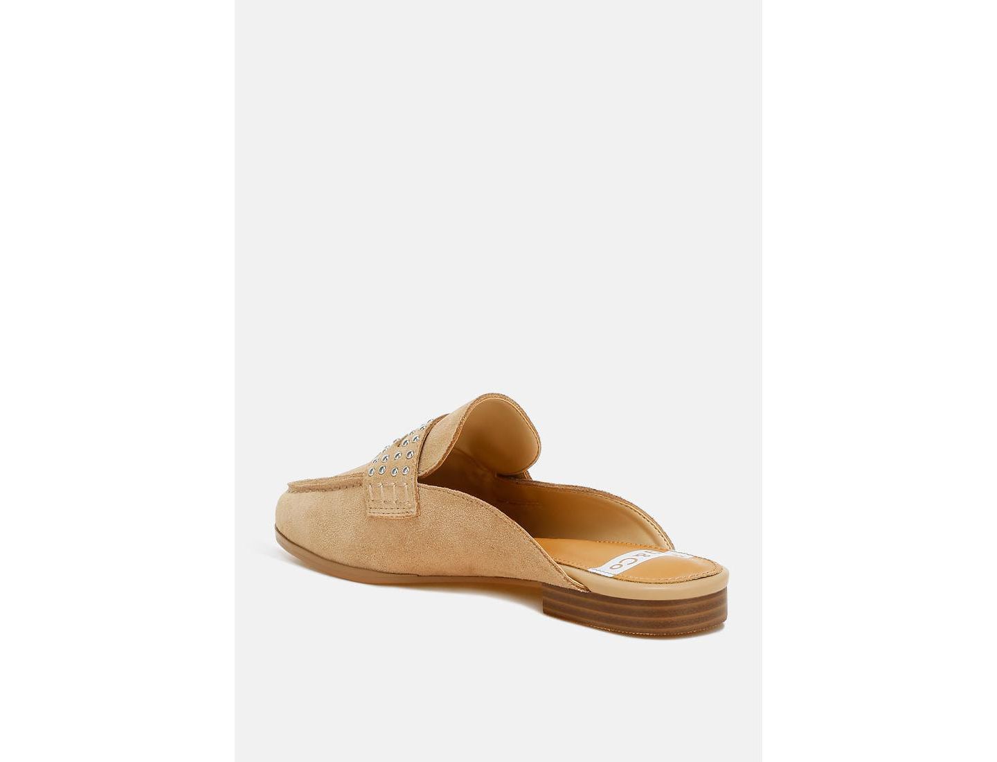 Женские сабо Rag & Co Eve Park Stud Embellished Penny Strap Mules, цвет: Бежевый — фото 3