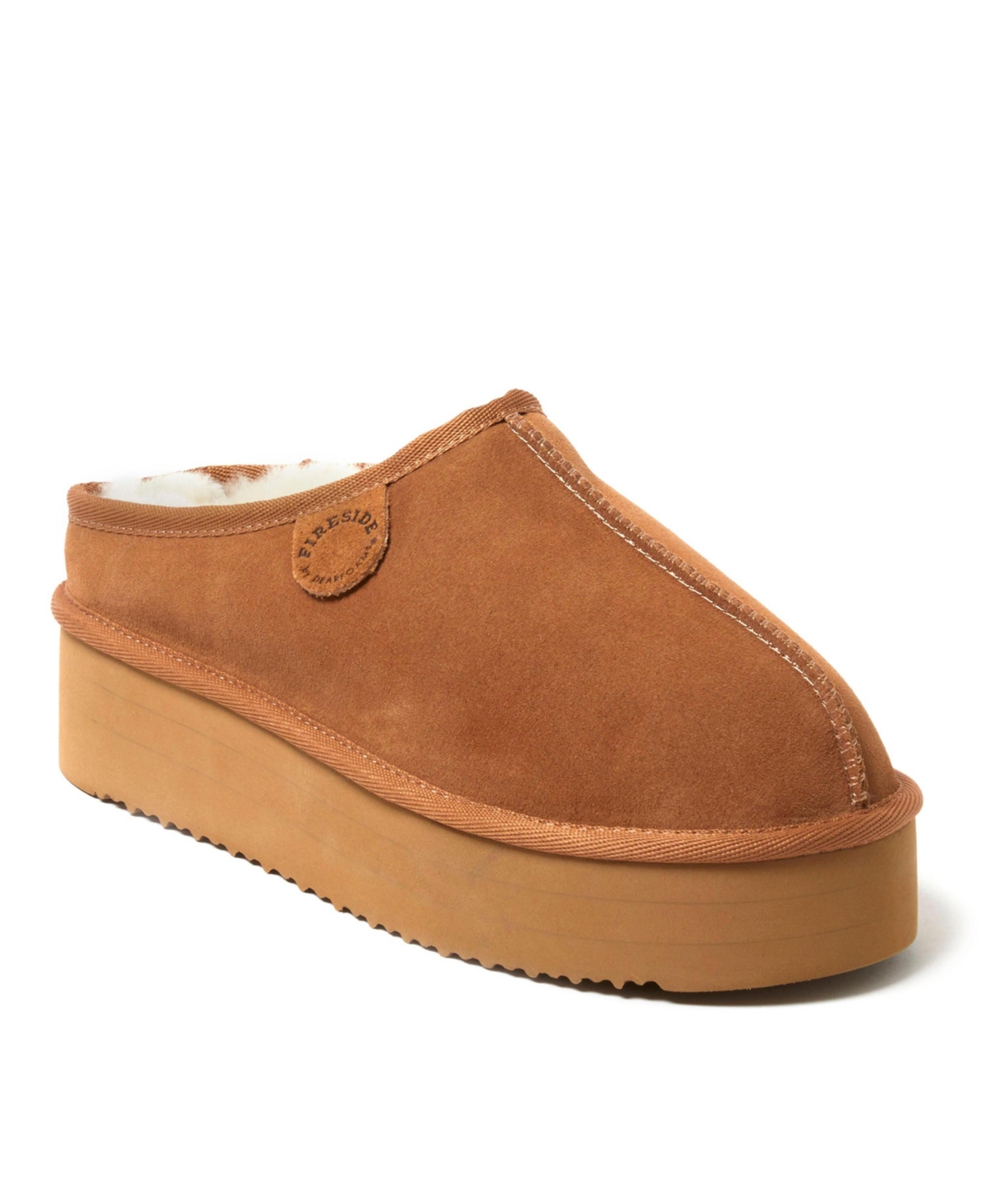 Fireside by Women's Queenstown Genuine Shearling Platform Clog Slipper - Chestnut