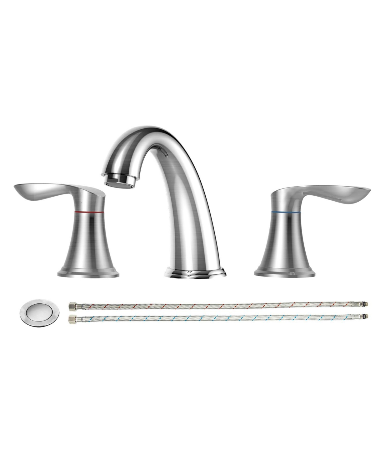 8 Inch Bathroom Faucets for Sink 3 Hole,Bathroom Faucet, Faucet for Bathroom Sink - Silver