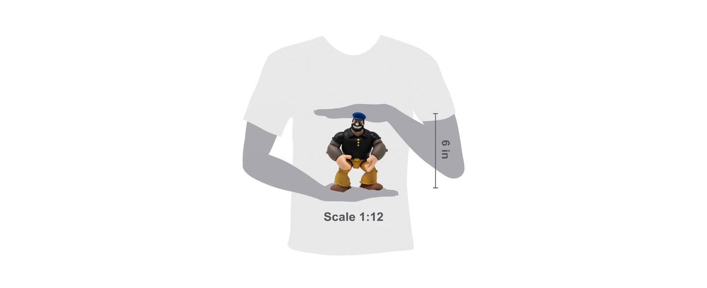 Детская фигурка Popeye Boss Fight Studio Bluto The Sailor Man Classics Wave 1 Collectible Action Figure – Highly Articulated Figurine with Accessories Including Alternate Hands and Removable Hat - 1:12.The Classic Nemesis: Bluto, in all his brute force! — фото 3