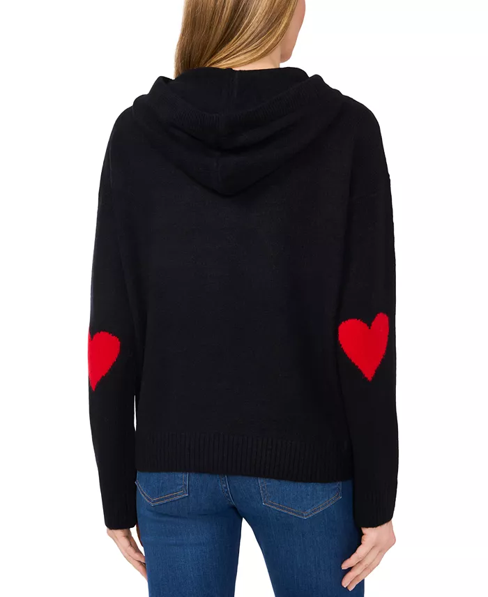 Women's Valentine's Crewneck Elbow Hearts Long-Sleeve Hoodie Sweater - thumbnail 5