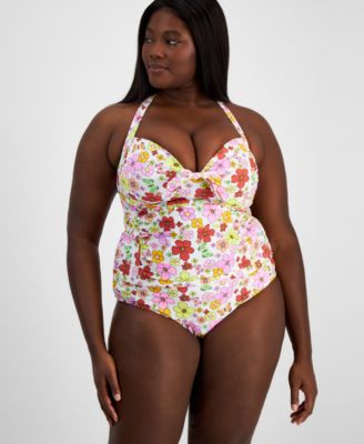 Salt Cove Plus Trendy Plus Size Floral Print Tankini Top Bottoms Created For Macys