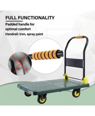 Foldable Push Hand Cart, Platform Truck with 880 lbs. Weight Capacity