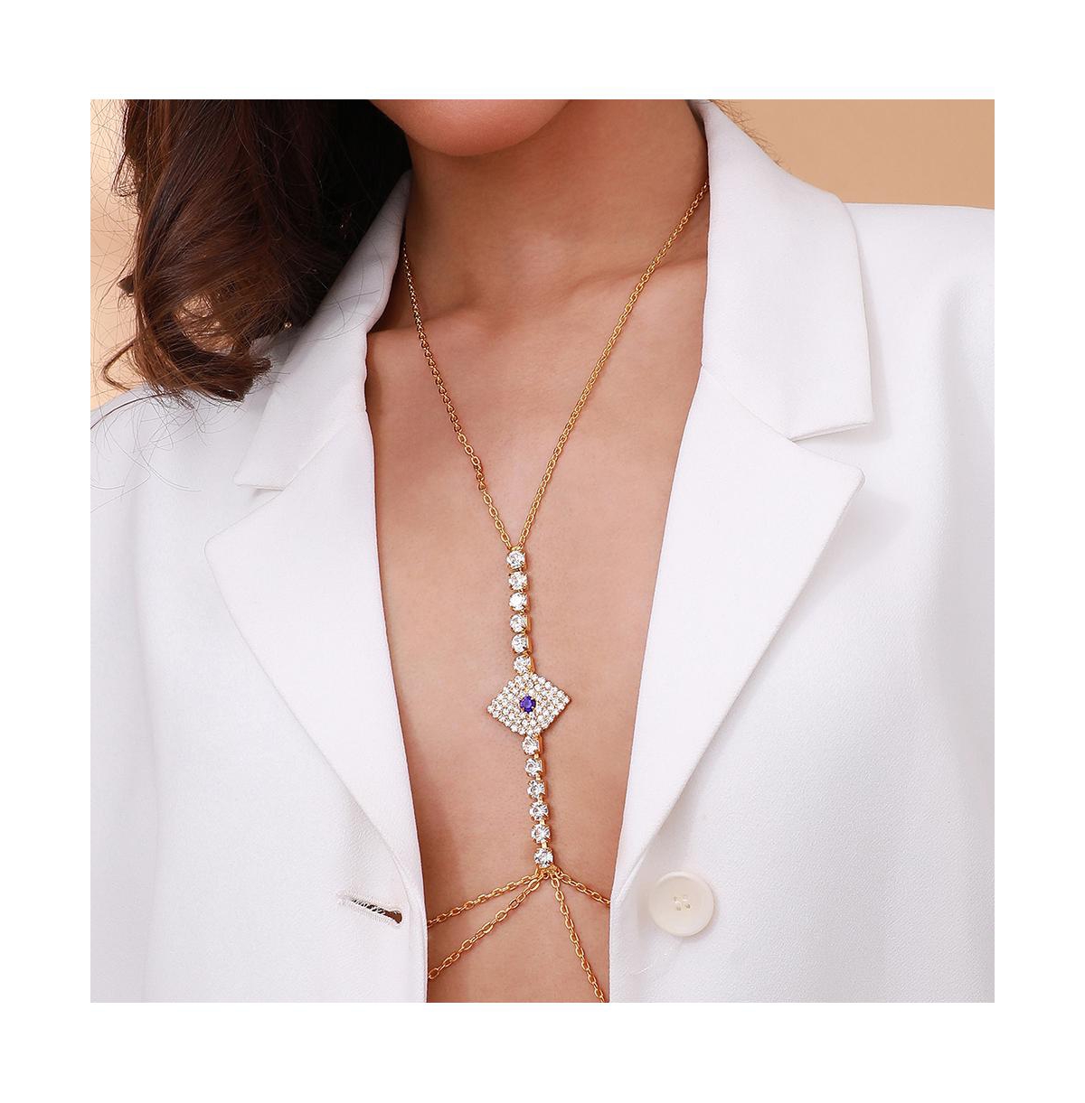 Sohi Women's The Evil Eye Decolletage Body Chain