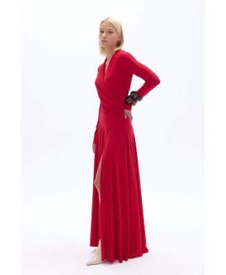 Women's Double Breasted Long Dress