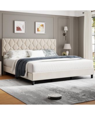 Bed Frame, Size Upholstered Bed Frame, Size Heavy-Duty Platform Bed Frame