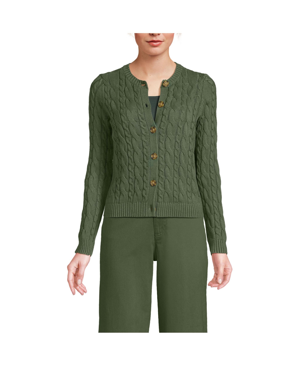 Lands end lofty cable cardigan online