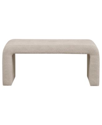 42" Wood Steve Wide Boucle Waterfall Bench