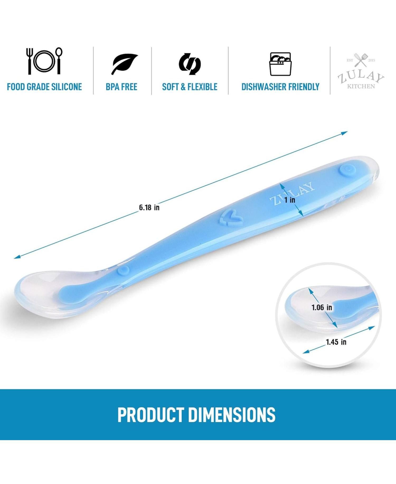 6 Pack Silicone Baby Spoon - First Stage Baby Feeding Spoon
