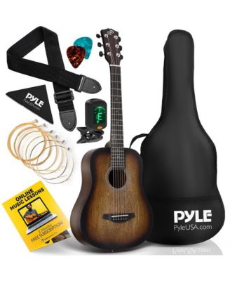 34" Acoustic Guitar Kit - 6-String 1/2 Junior Size Guitar with Accessories, Brown (PGA820BR)