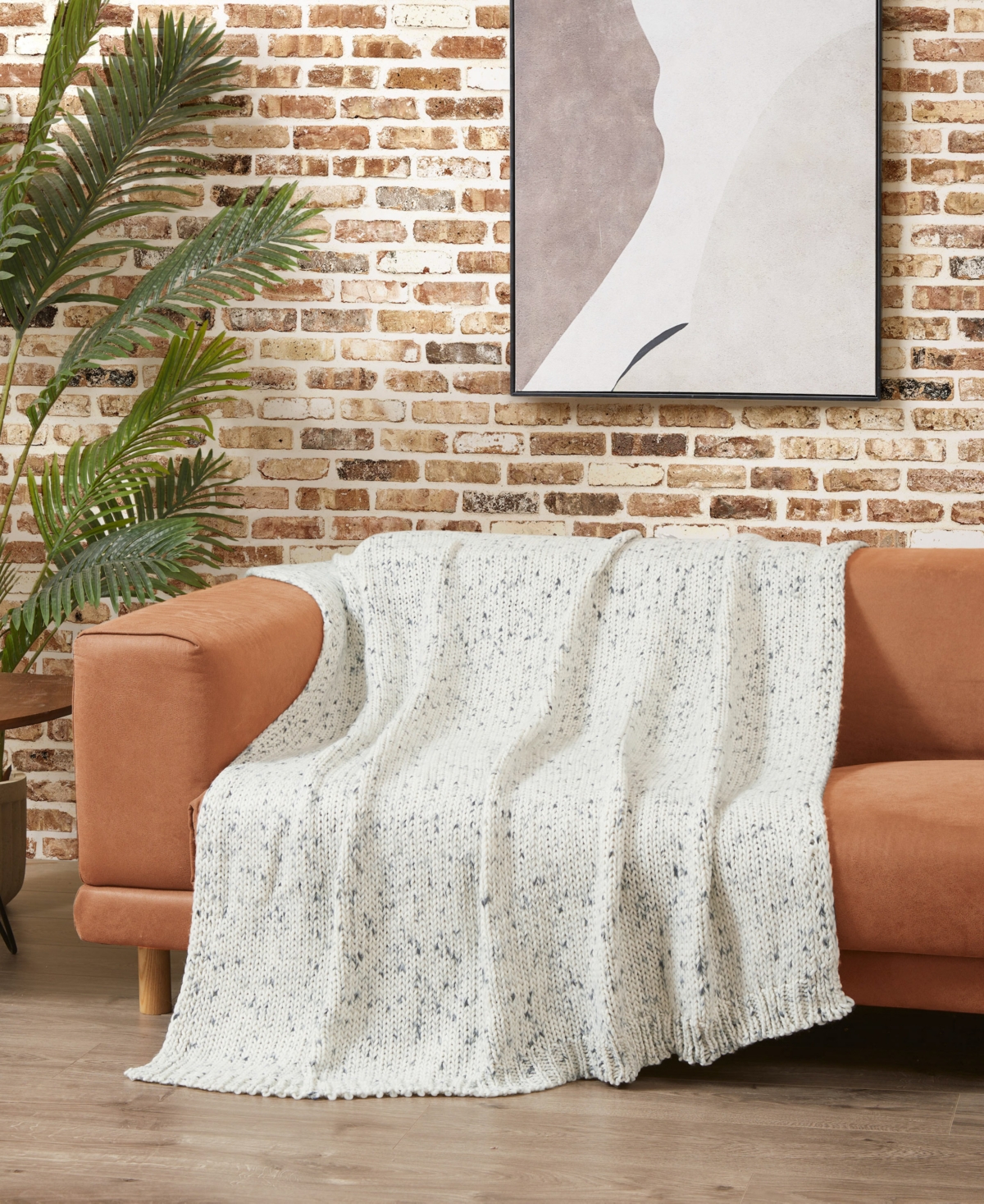 Shop Lucky Brand Calafia Knit Throw, 50" X 70" In White,black