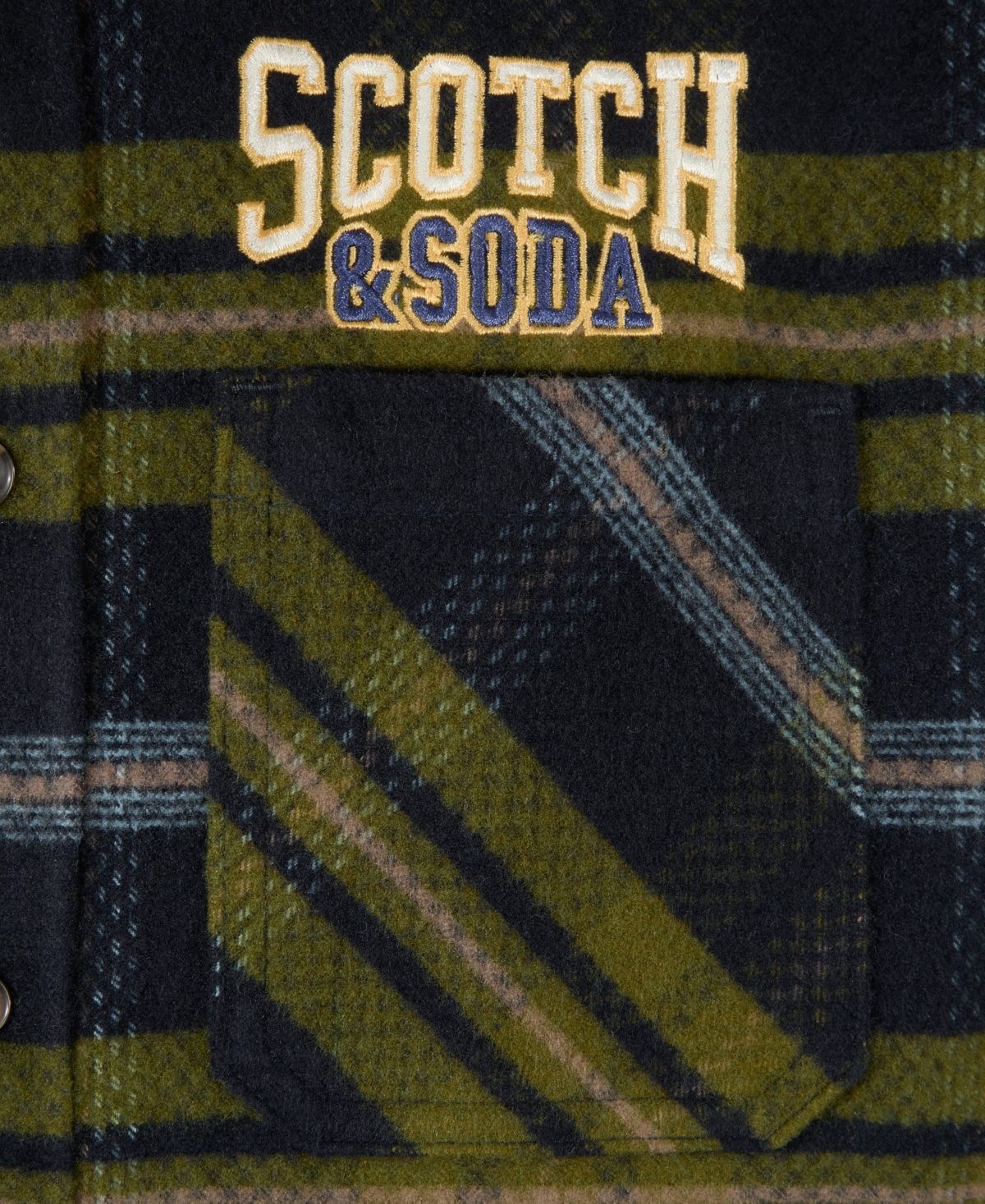 Scotch & Soda Big Boys Yarndye Hooded Shirt Jacket In Evening Skies