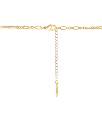 Cubic Zirconia Key and Heart Link Pendant Necklace